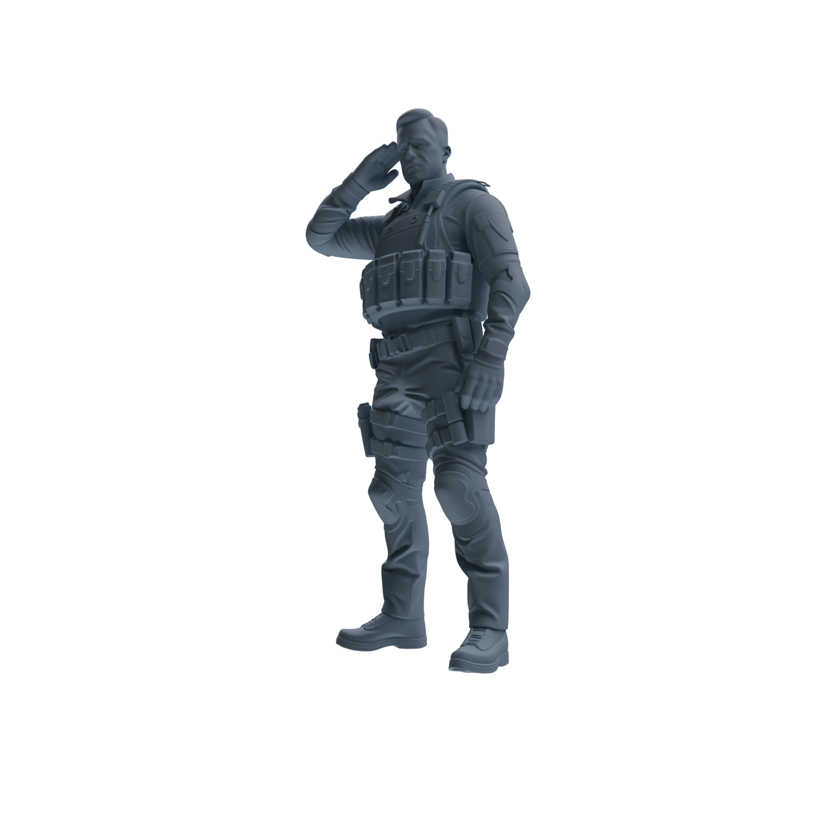MRY-SFW SSTR118 Miniatures Soldier Model Kit Boston Attack Modern Boston Police Four-Person Saluting Group 2