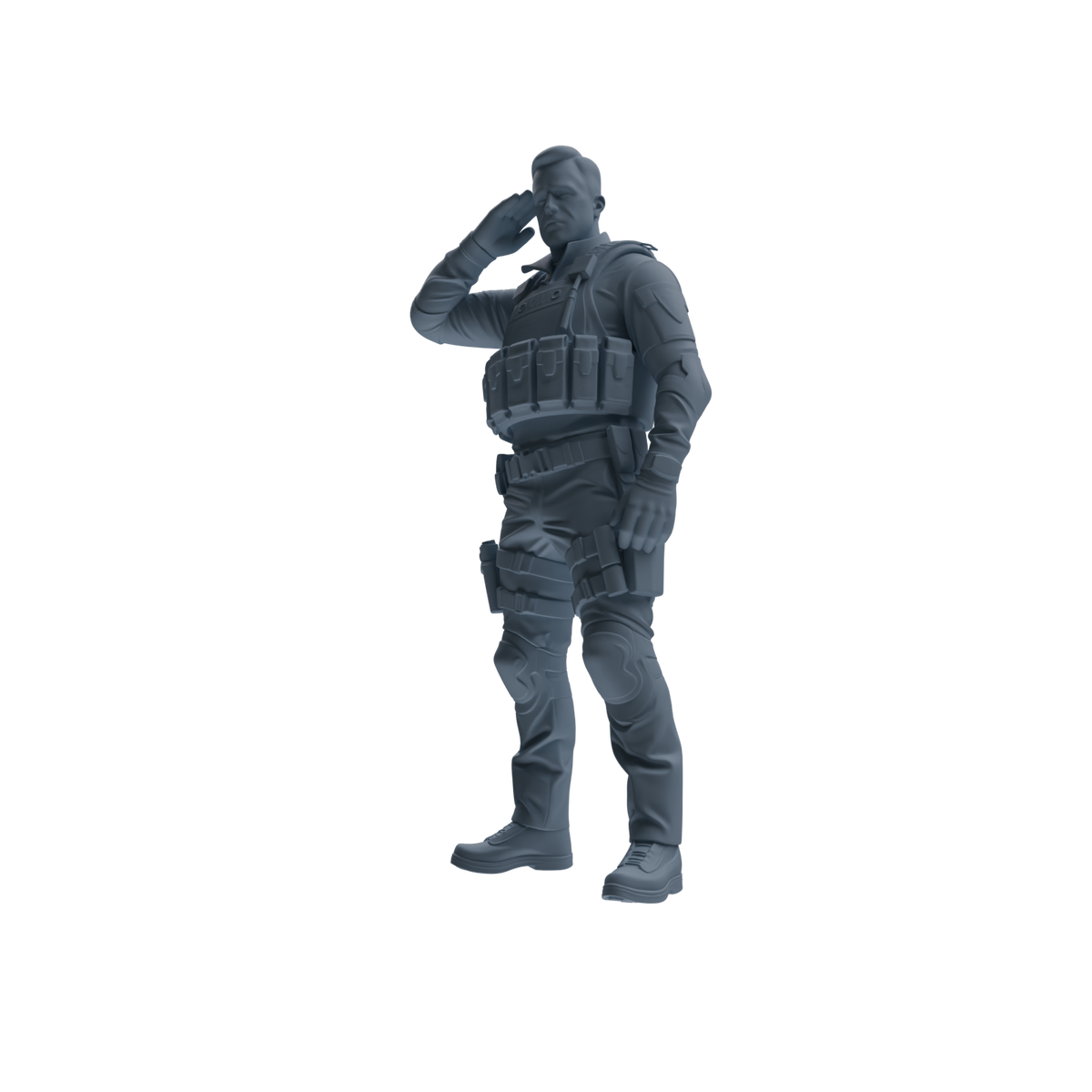 MRY-SFW SSTR118 Miniatures Soldier Model Kit Boston Attack Modern Boston Police Four-Person Saluting Group 2 — detail view 3