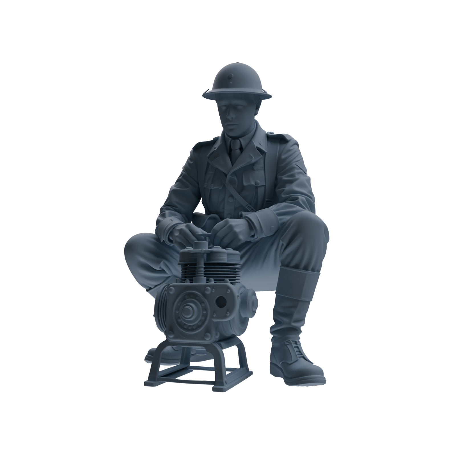 MRY-SFW SSTR221 WWII French Army Logistics Soldier Maintenance Four-Person Group