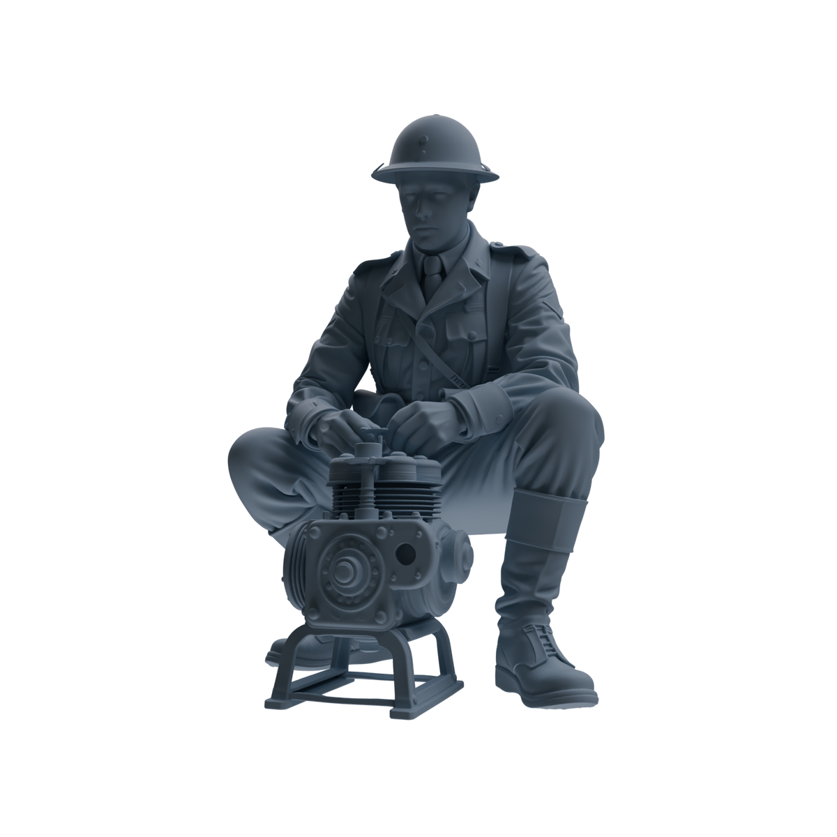 MRY-SFW SSTR221 WWII French Army Logistics Soldier Maintenance Four-Person Group — detail view 3