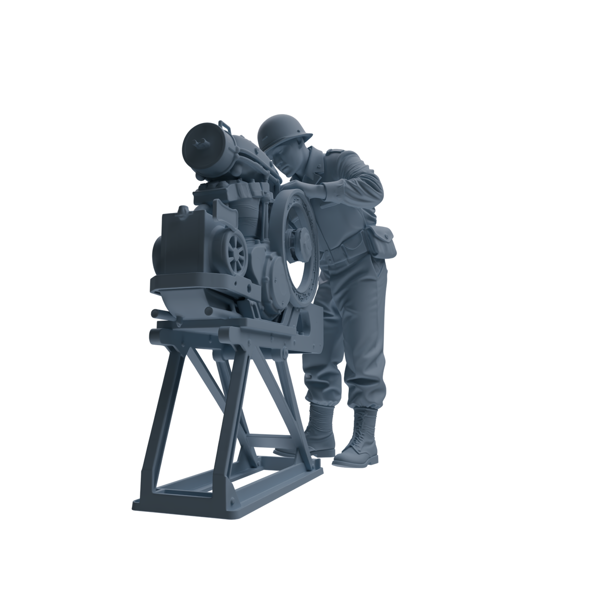 MRY-SFW SSTR226 WWII U.S. Army Logistics Soldier Maintenance Three-Person Group — detail view 2