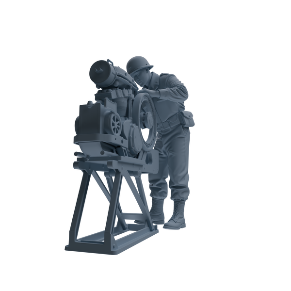 MRY-SFW SSTR226 WWII U.S. Army Logistics Soldier Maintenance Three-Person Group
