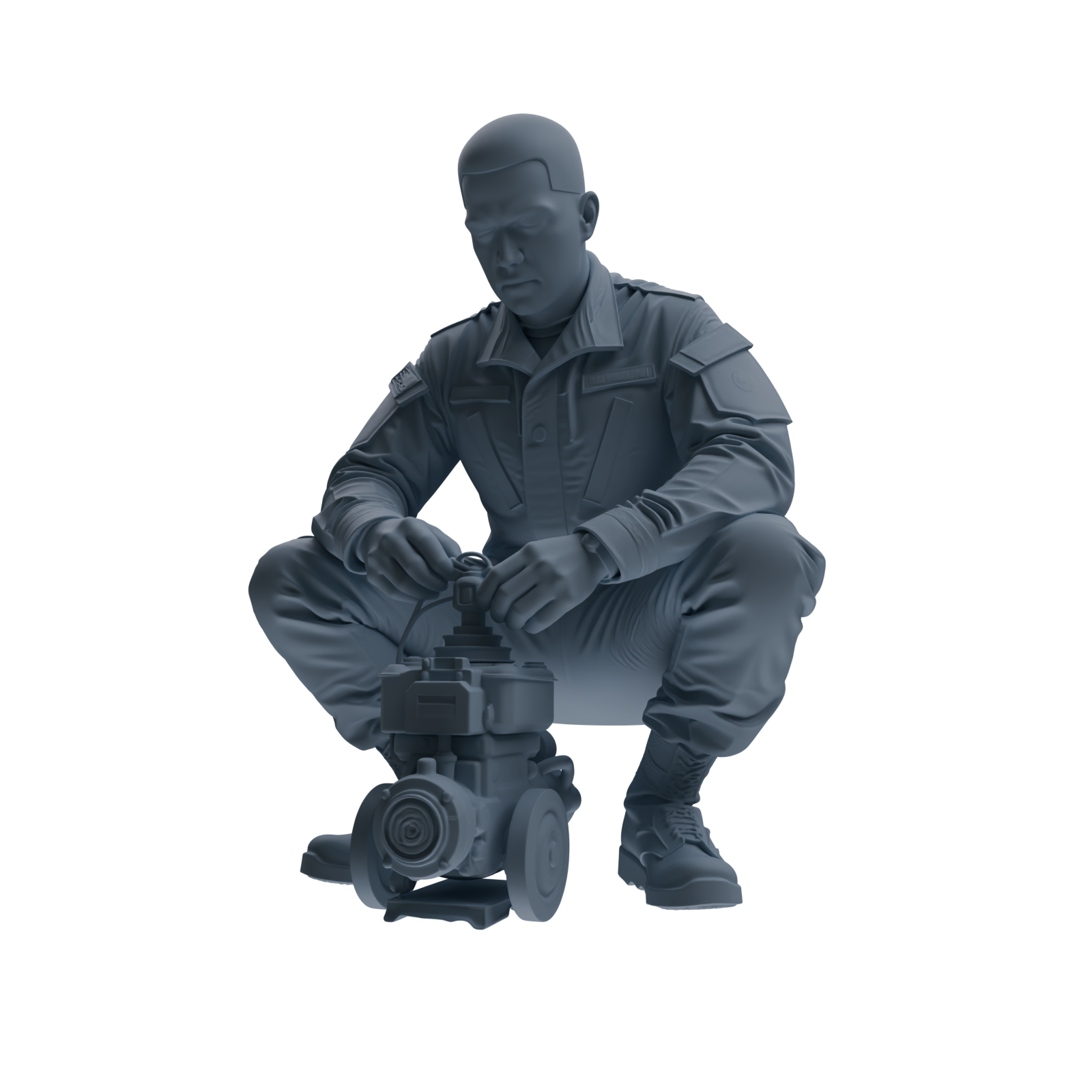 MRY-SFW SSTR245 Modern U.S. Army Logistics Soldier Maintenance Four-Person Group