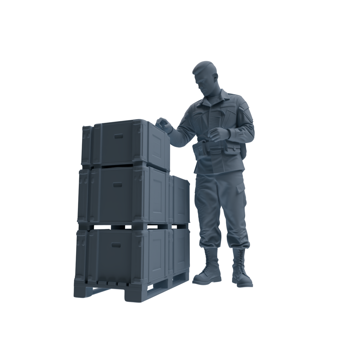 MRY-SFW SSTR247 Modern U.S. Army Logistics Soldier Combat Readiness Four-Person Group — detail view 3