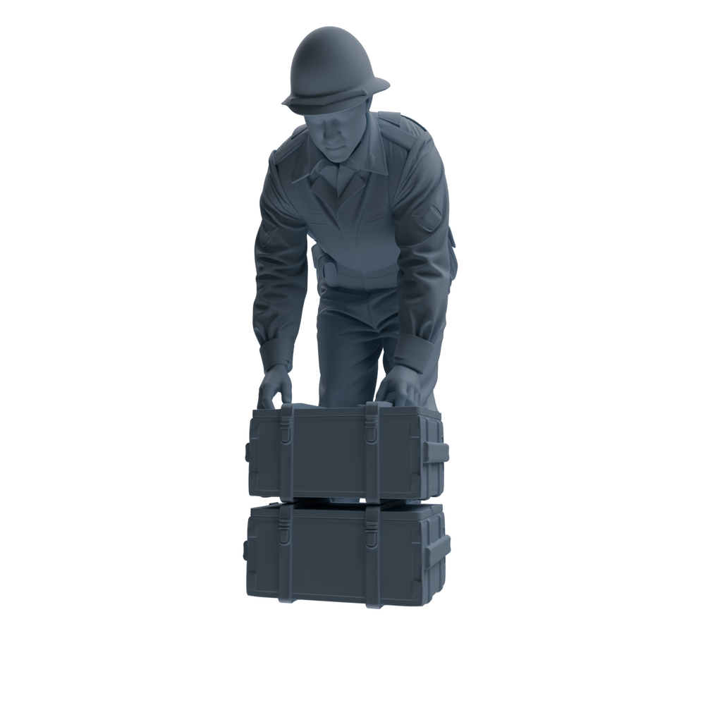 MRY-SFW SSTR228 WWII U.S. Army Logistics Soldier Combat Readiness Four-Person Group