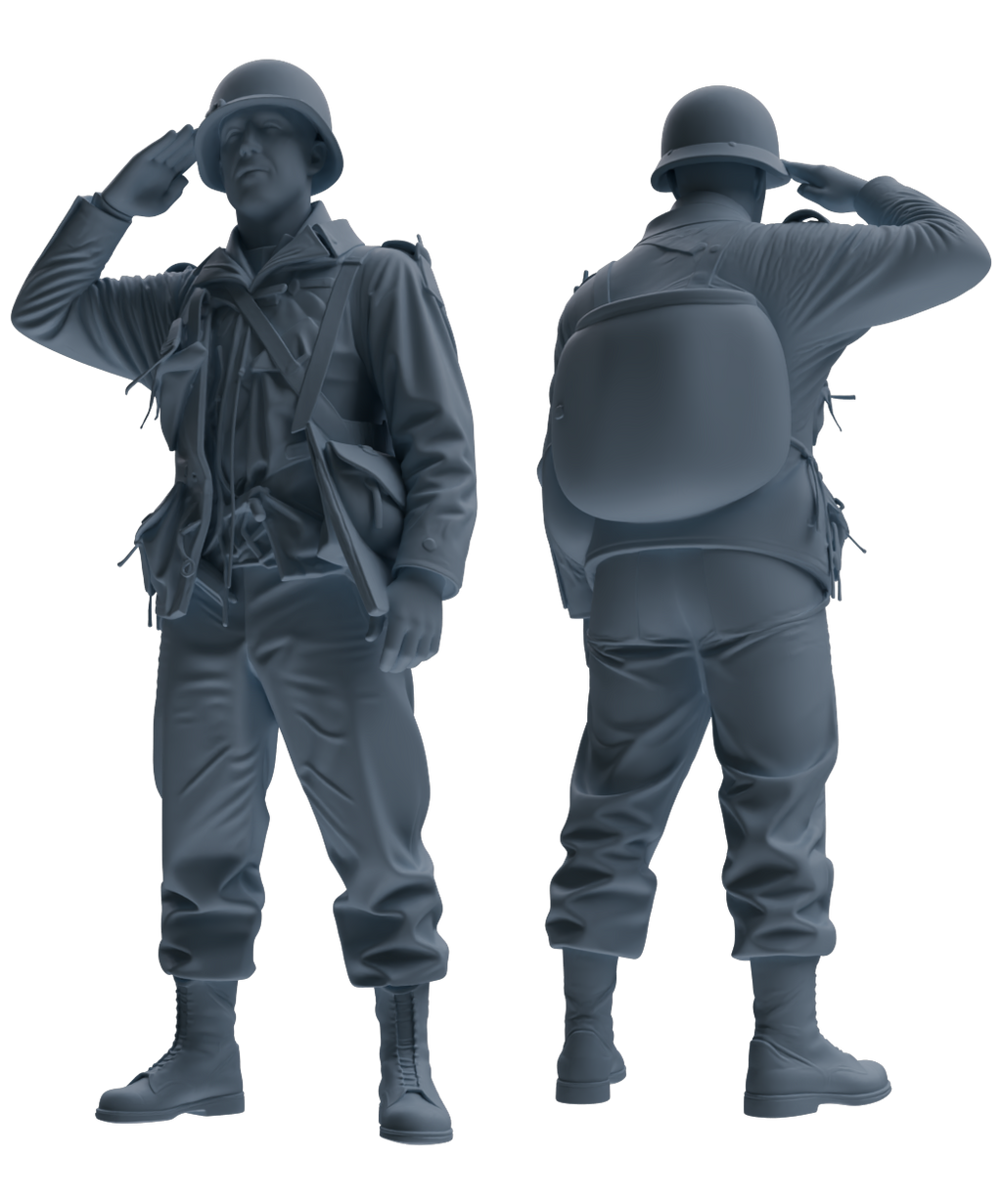 MRY-SFW SSTR069 Miniatures Soldier Model Kit Saving Ryan in Normandy WWII U.S. Army Six-Person Saluting Group