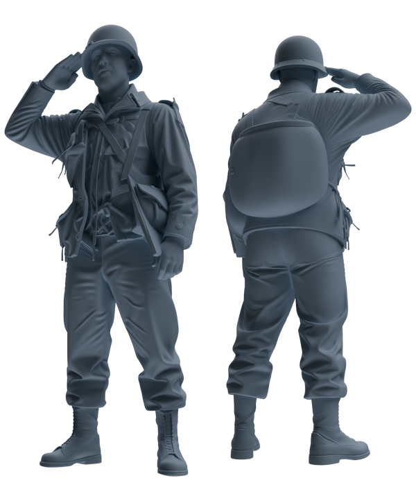 MRY-SFW SSTR069 Miniatures Soldier Model Kit Saving Ryan in Normandy WWII U.S. Army Six-Person Saluting Group