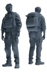 MRY-SFW SSTR025 Miniatures Soldier Model Kit Modern Navy SEAL Six-Person Guard Duty Group