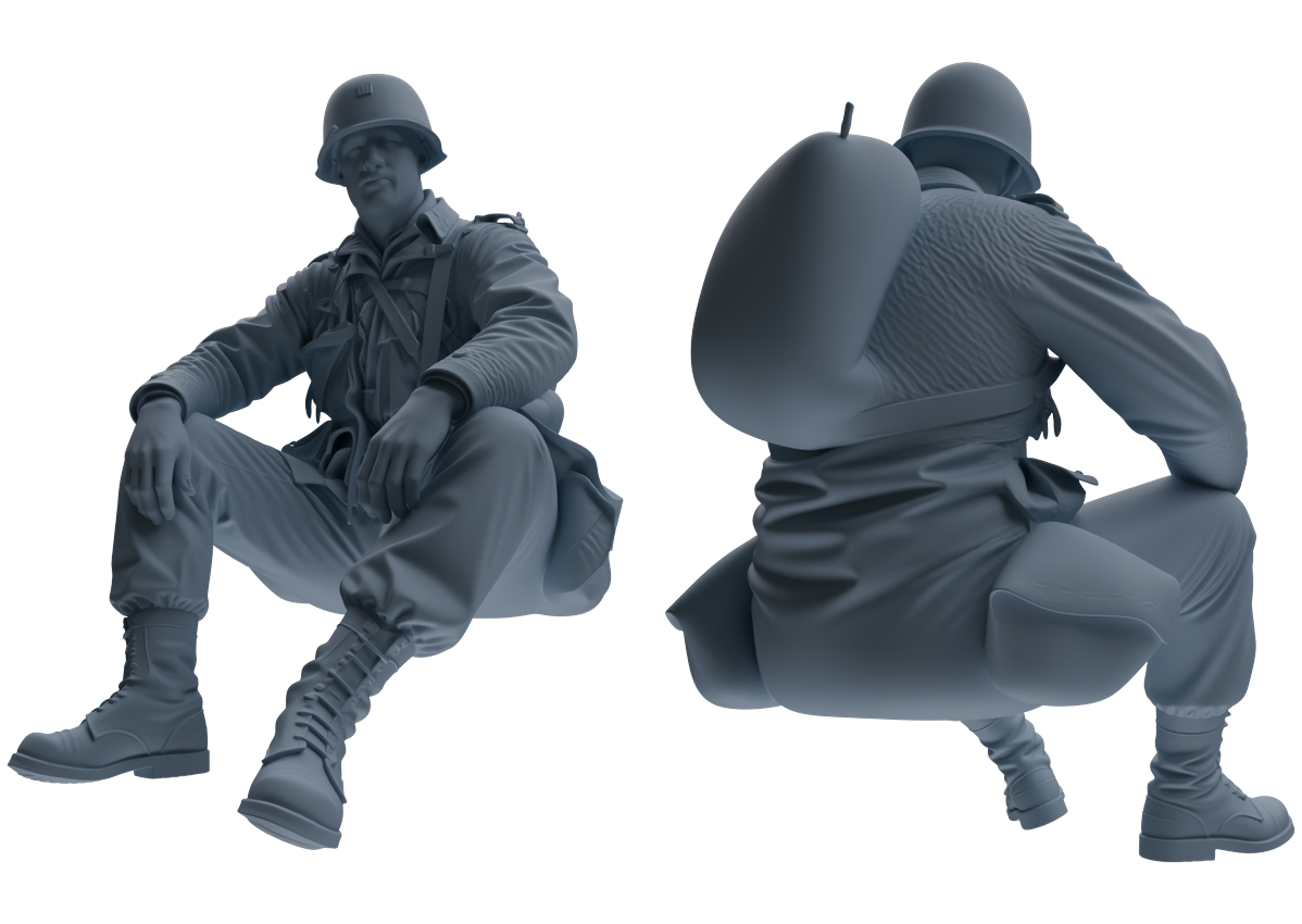 MRY-SFW SSTR075 Miniatures Soldier Model Kit Saving Ryan in Normandy WWII U.S. Army Six-Person Resting Group