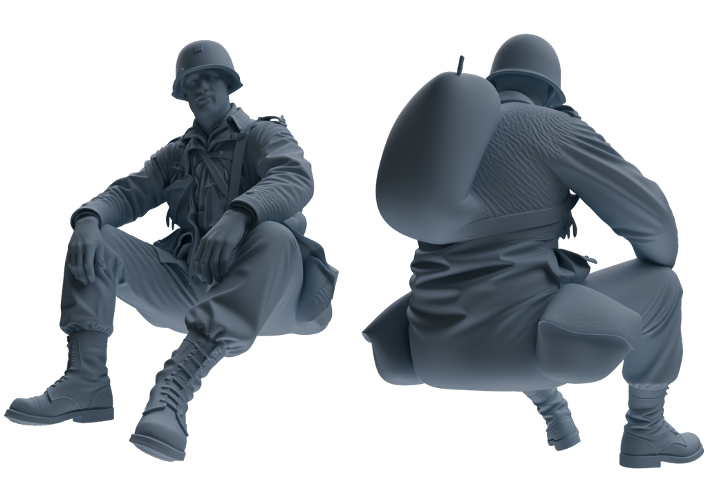 MRY-SFW SSTR075 Miniatures Soldier Model Kit Saving Ryan in Normandy WWII U.S. Army Six-Person Resting Group