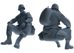 MRY-SFW SSTR075 Miniatures Soldier Model Kit Saving Ryan in Normandy WWII U.S. Army Six-Person Resting Group