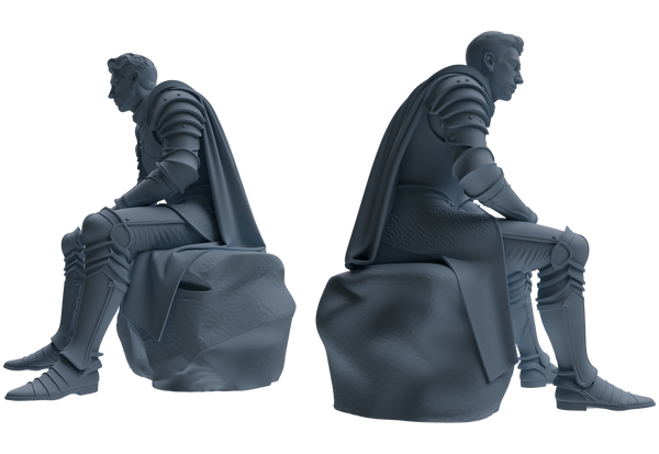 MRY-SFW SSTR078 Miniatures Soldier Model Kit Medieval Knight Without Helmet Five-Person Conversation Group
