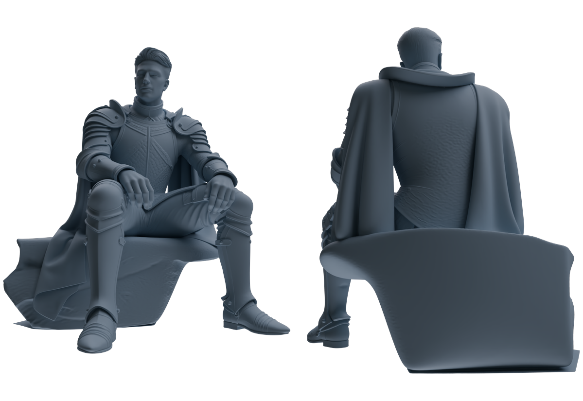 MRY-SFW SSTR081 Miniatures Soldier Model Kit Medieval Knight Without Helmet Four-Person Rest Group