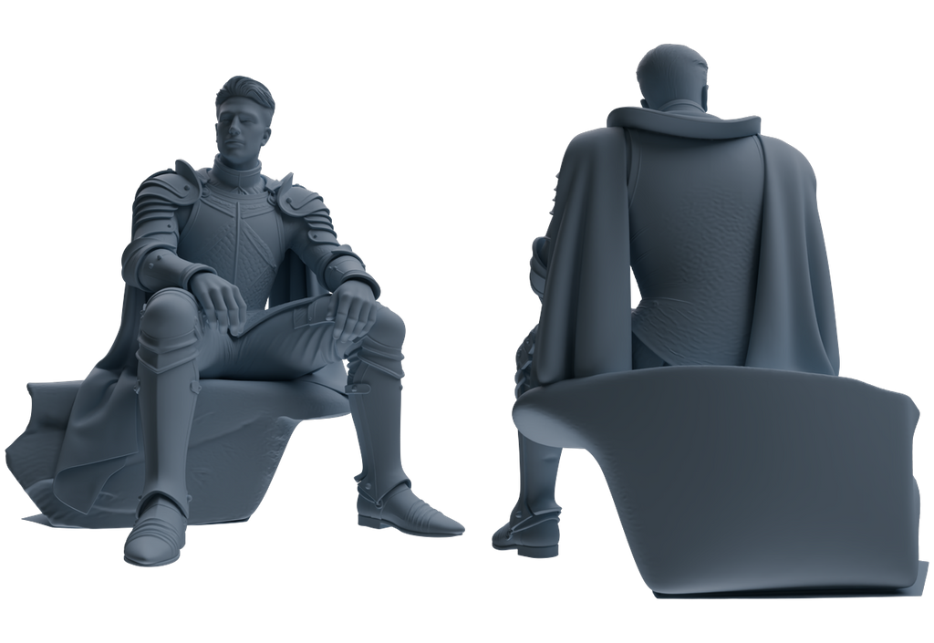 MRY-SFW SSTR081 Miniatures Soldier Model Kit Medieval Knight Without Helmet Four-Person Rest Group