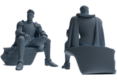 MRY-SFW SSTR081 Miniatures Soldier Model Kit Medieval Knight Without Helmet Four-Person Rest Group