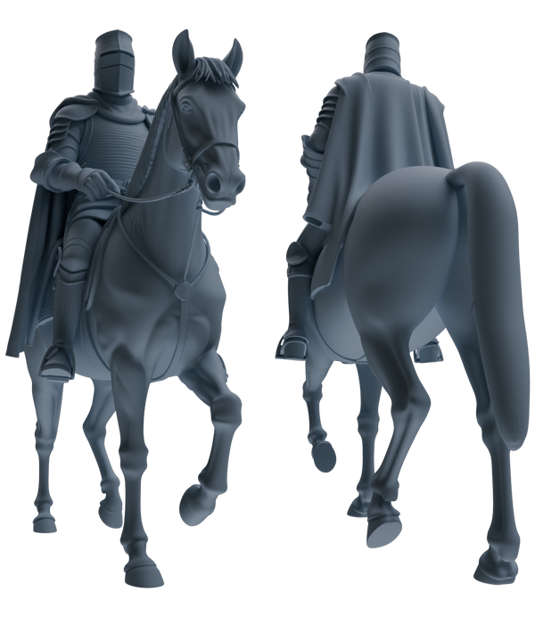 MRY-SFW SSTR089 Miniatures Soldier Model Kit Medieval Knight Four-Person Horseback Riding Group