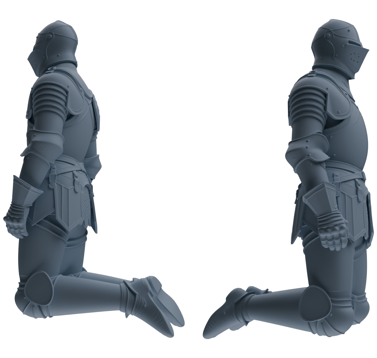 MRY-SFW SSTR083 Miniatures Soldier Model Kit Medieval Knight Without Helmet Five-Person Proclamation Group