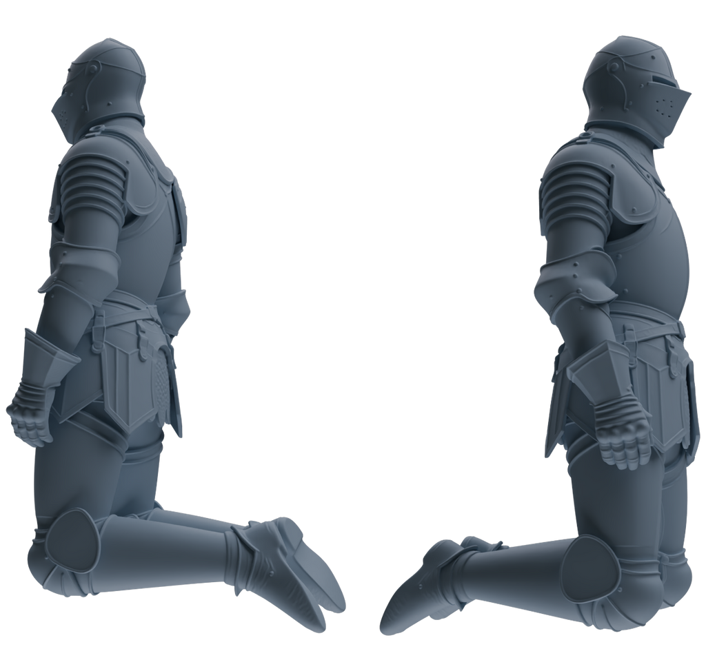 MRY-SFW SSTR083 Miniatures Soldier Model Kit Medieval Knight Without Helmet Five-Person Proclamation Group