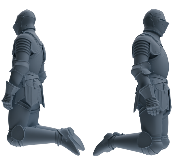 MRY-SFW SSTR083 Miniatures Soldier Model Kit Medieval Knight Without Helmet Five-Person Proclamation Group
