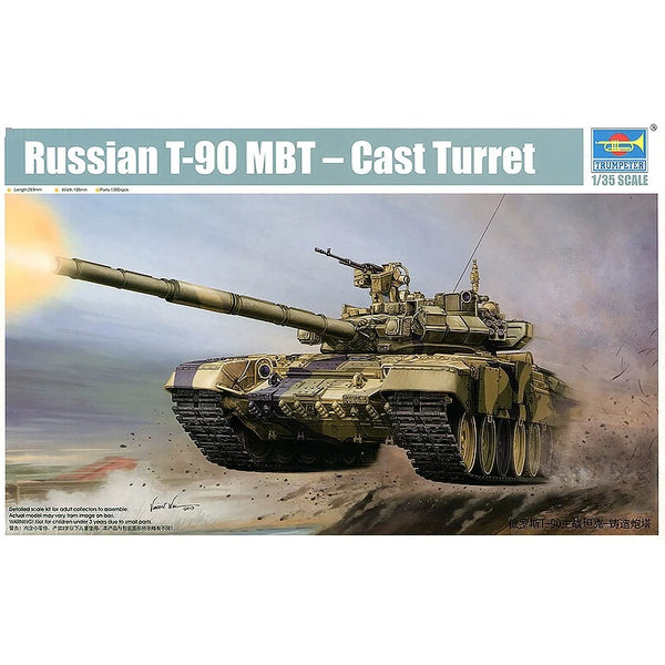 Trumpeter assembly model 05560 Russian T-90 main battle tank - cast turret