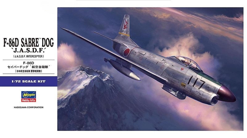 Hasegawa 01579 E49 1/72 Scale Model Aircraft Fighter Kit JASDF F-86D Sabre Dog — scale model kit