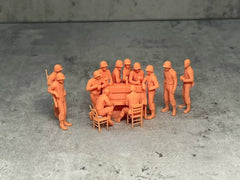 WWII US Army Piano Soldier Figures: 12-person group plus piano and stool LSSNo24 1/35/48/64/72/87/100/144