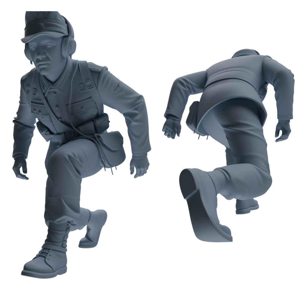 Detail view of MRY-SFW LYGR648 WWII Mine Soldier Six-Person Battle Group Model
