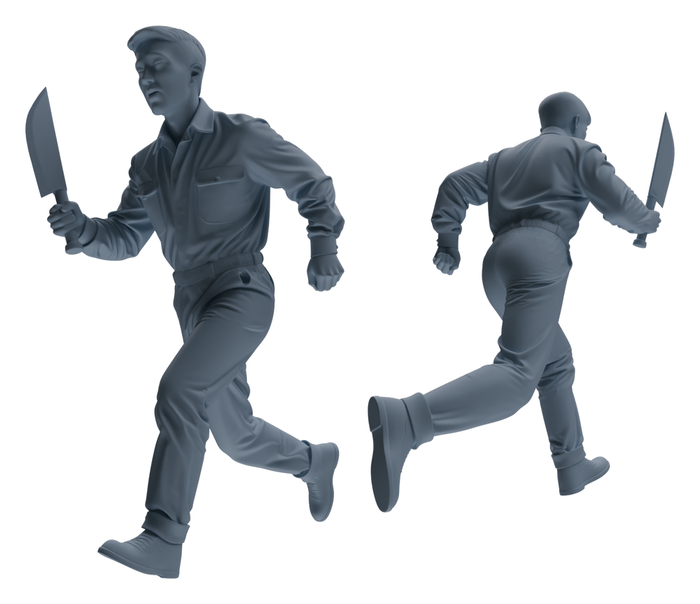 Detail view of MRY-SFW LYGR659 China 1983 Strike Hard Campaign Six-Person Crime Group Model