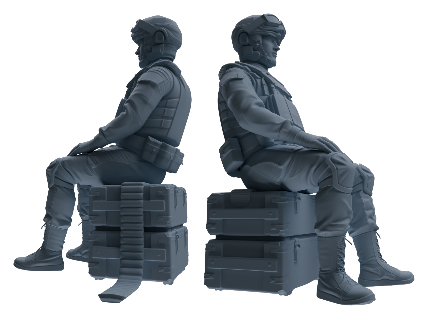 Detail view of MRY-SFW LYGR628 Modern Airborne Division Six-Person Rest Model