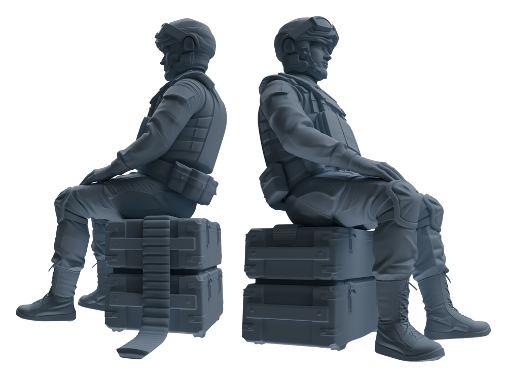 Detail view of MRY-SFW LYGR628 Modern Airborne Division Six-Person Rest Model
