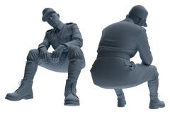 Detail view of MRY-SFW LYGR634 WWII Japanese Army Seven-Person Rest Model