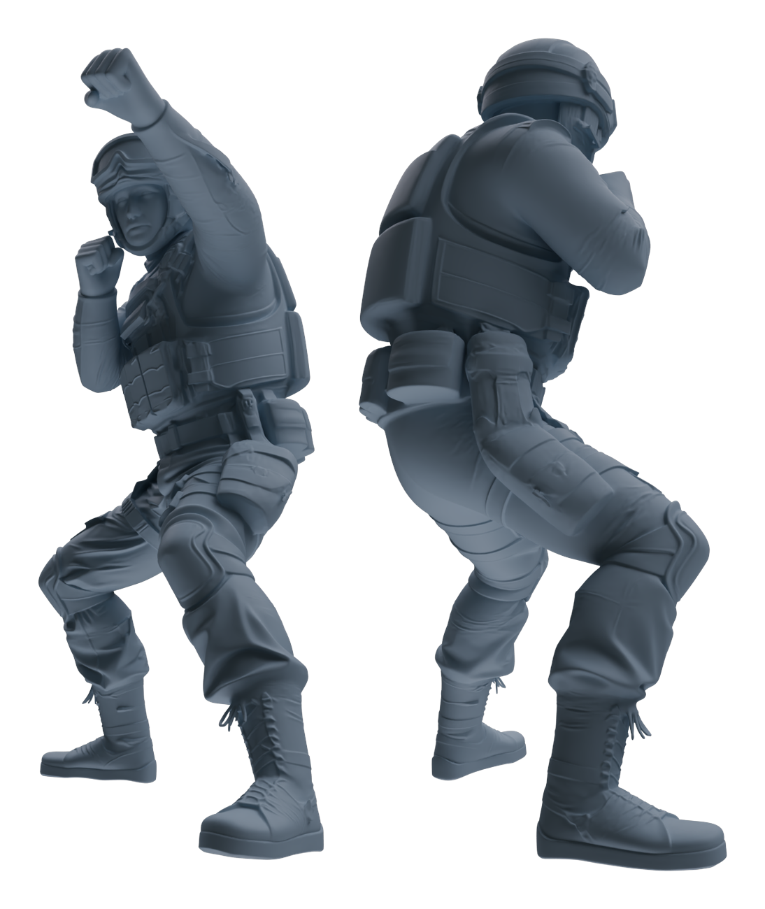 Detail view of MRY-SFW LYGR632 Modern Airborne Division Six-Person Combat Model