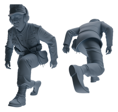Detail view of MRY-SFW LYGR648 WWII Mine Soldier Six-Person Battle Group Model