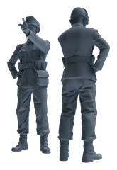 Detail view of MRY-SFW LYGR652 WWII Mine Soldier Six-Person Cursing Group Model