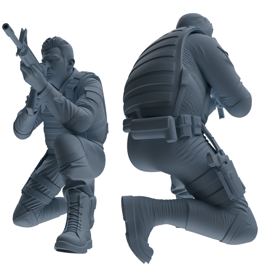 MRY-SFW SSTR037 Miniatures Soldier Model Kit 1993 Mogadishu Black Hawk Helicopter Soldier Combat Six-Person Group 2
