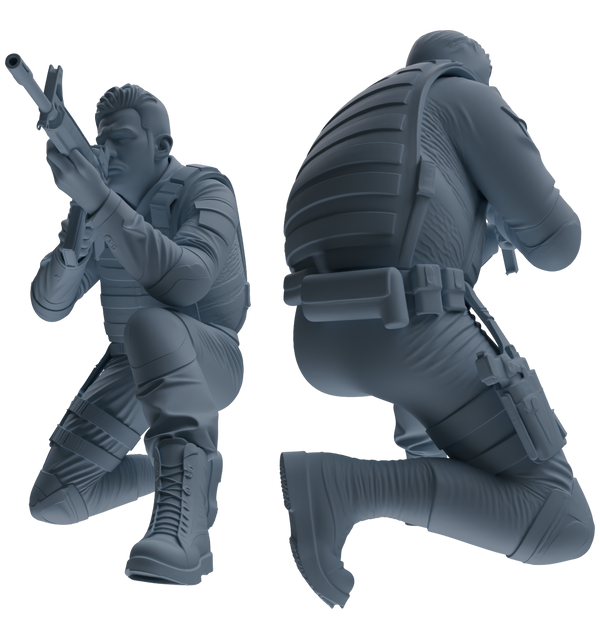 MRY-SFW SSTR037 Miniatures Soldier Model Kit 1993 Mogadishu Black Hawk Helicopter Soldier Combat Six-Person Group 2