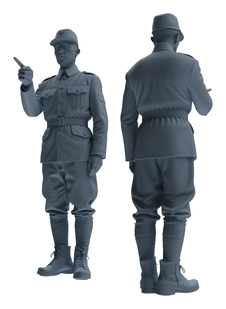Detail view of MRY-SFW LYGR635 WWII Japanese Army Six-Person Reprimand Group Model