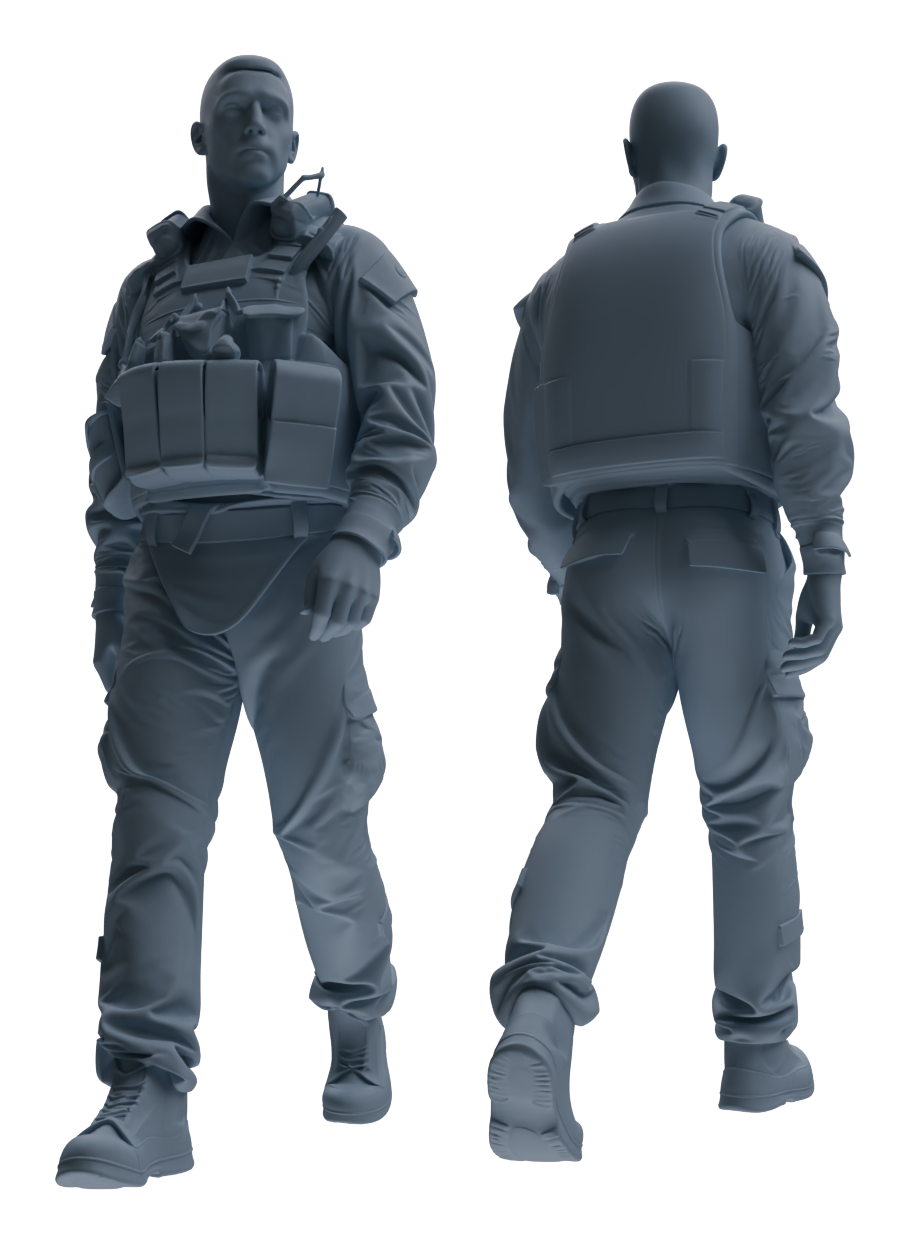 Detail view of MRY-SFW LYGR623 Modern U.S. Army Six-Person Daily Model