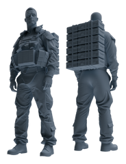 Detail view of MRY-SFW LYGR625 Modern U.S. Army Seven-Person Carrying Model