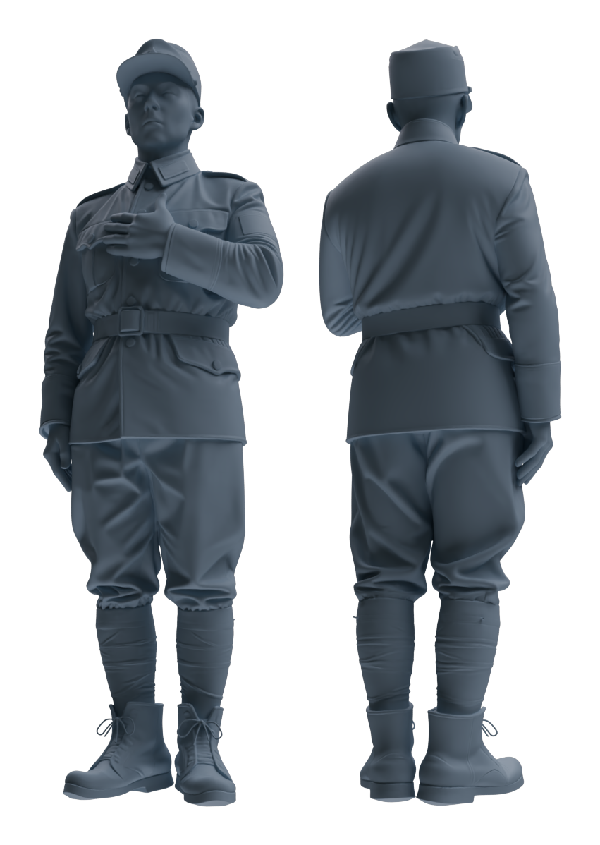 Detail view of MRY-SFW LYGR636 WWII Japanese Army Seven-Person Daily Routine 2 Model