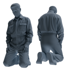Detail view of MRY-SFW LYGR655 China 1983 Strike Hard Campaign Seven-Person Punishment Group Model