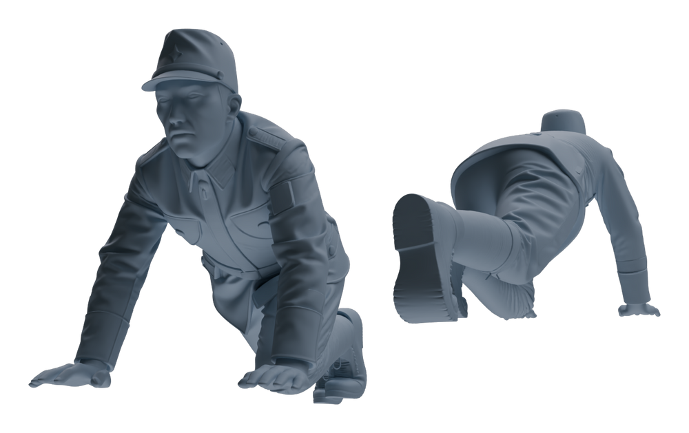 Detail view of MRY-SFW LYGR638 WWII Japanese Army Six-Person Ambush Group Model