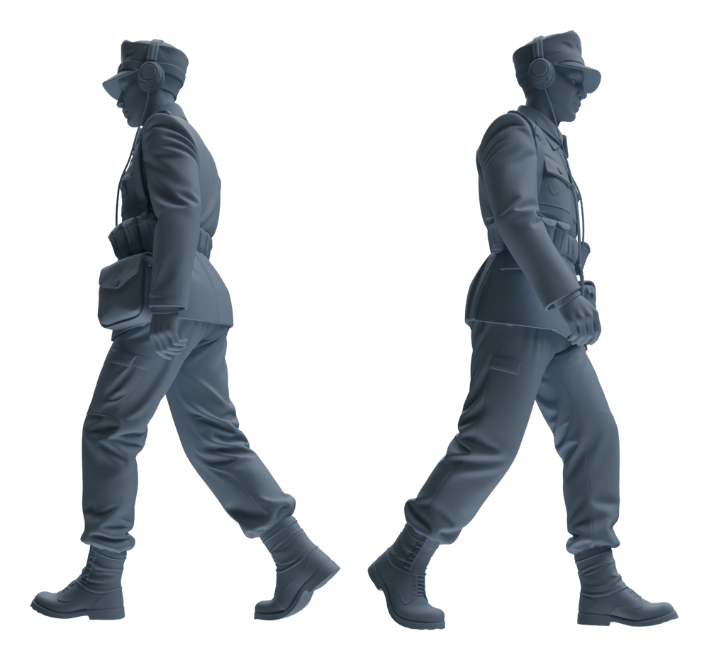 Detail view of MRY-SFW LYGR651 WWII Mine Soldier Six-Person Daily Routine Model