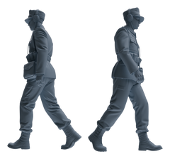Detail view of MRY-SFW LYGR651 WWII Mine Soldier Six-Person Daily Routine Model