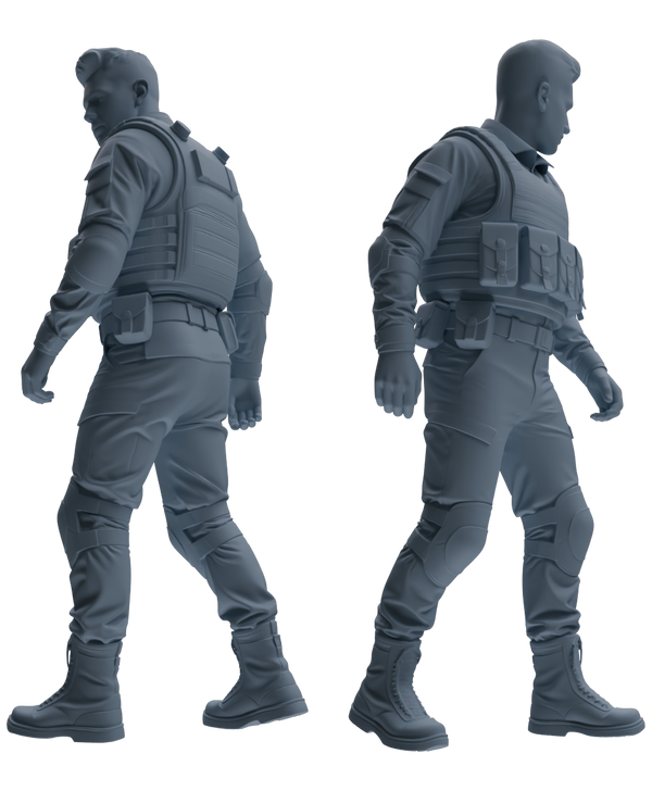 MRY-SFW SSTR036 Miniatures Soldier Model Kit 1993 Mogadishu Black Hawk Helicopter Soldier Patrol Six-Person Group