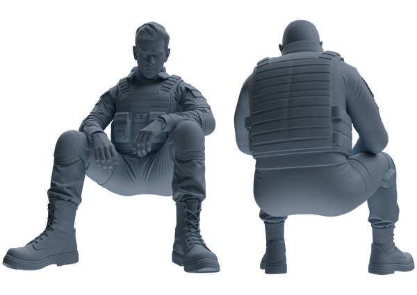 MRY-SFW SSTR035 Miniatures Soldier Model Kit 1993 Mogadishu Black Hawk Helicopter Soldier Resting Six-Person Group