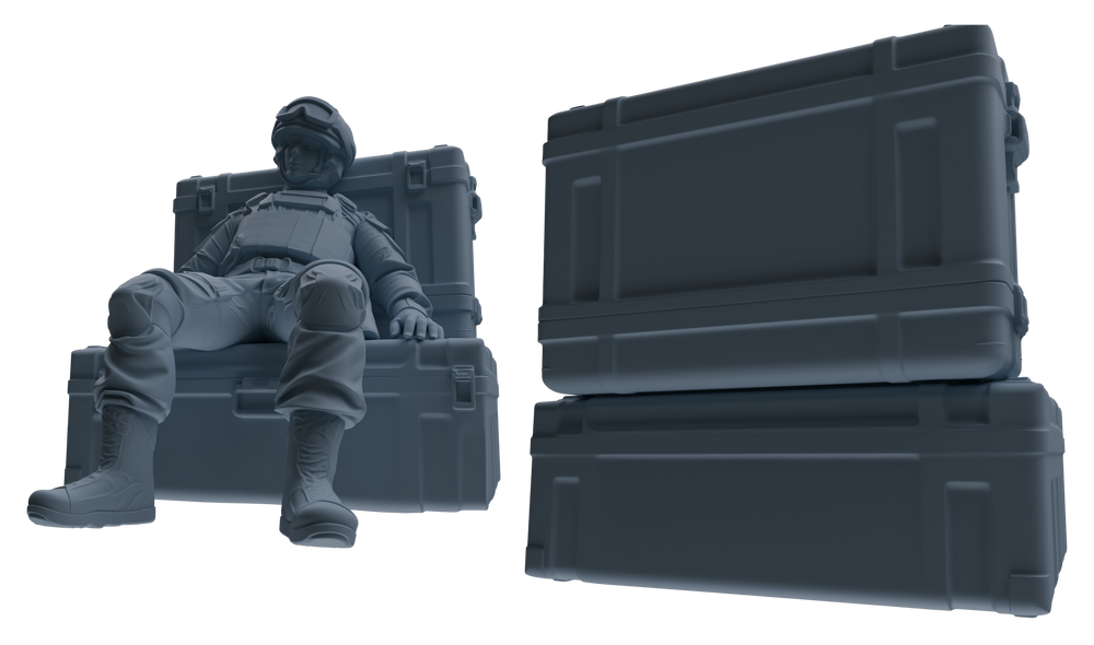 Detail view of MRY-SFW LYGR629 Modern Airborne Division Seven-Person Daily Routine 3 Model