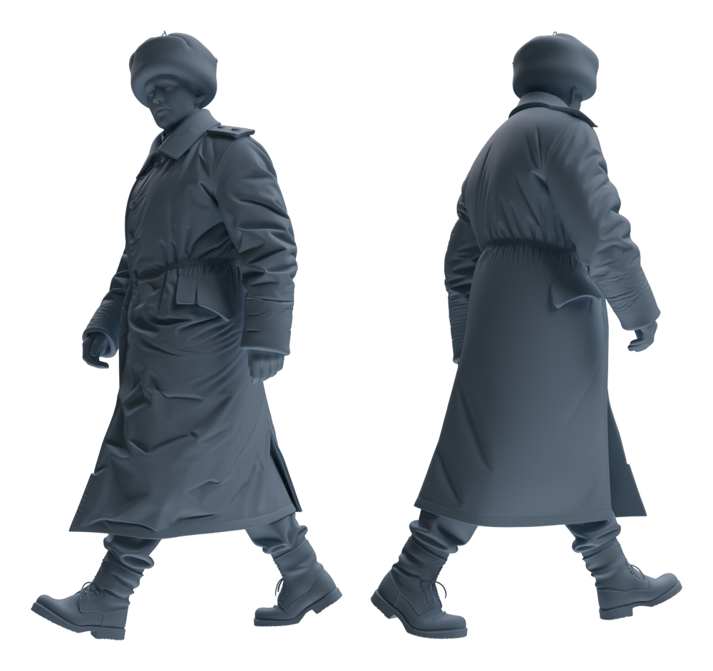 Detail view of MRY-SFW LYGR644 WWII Soviet Union Six-Person Daily Routine Model