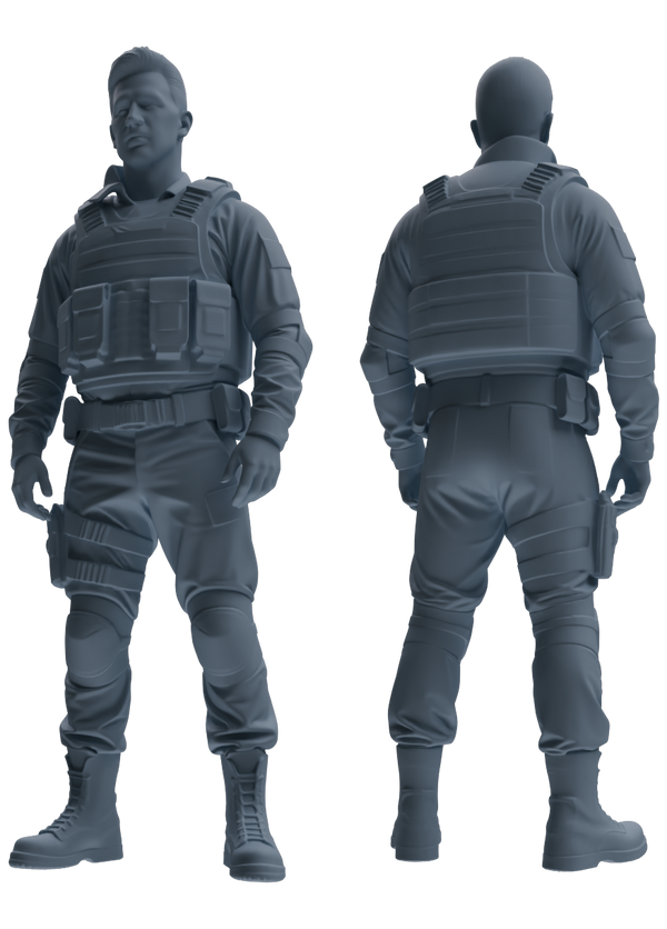 MRY-SFW SSTR038 Miniatures Soldier Model Kit 1993 Mogadishu Black Hawk Helicopter Soldier Standing at Attention Six-Person Group 2