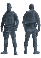 MRY-SFW SSTR038 Miniatures Soldier Model Kit 1993 Mogadishu Black Hawk Helicopter Soldier Standing at Attention Six-Person Group 2